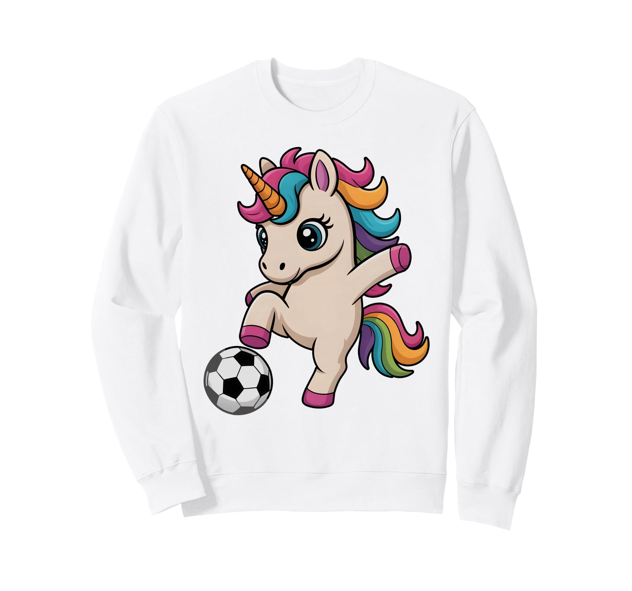 Unicorn Soccer Just Who Loves Kickin Sweatshirt - Graphic Print Unisex - T-Shirt, Sweatshirt, Hoodie