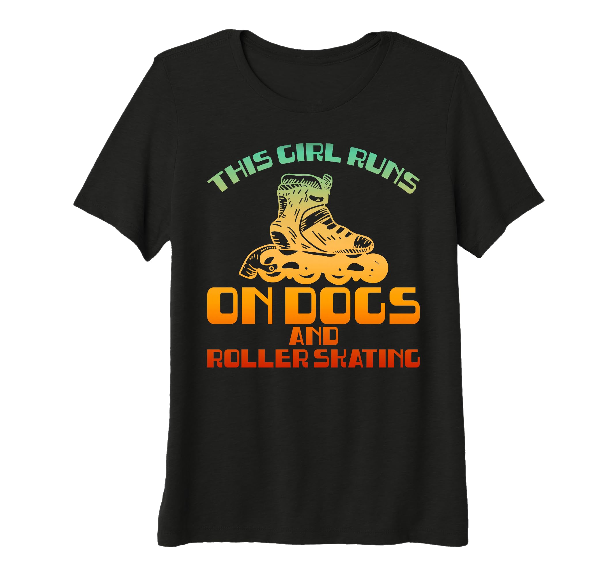 Funny Runs Dogs And Roller Skating T-Shirt - Trendy Graphic for Adults - T-Shirt, Sweatshirt, Hoodie
