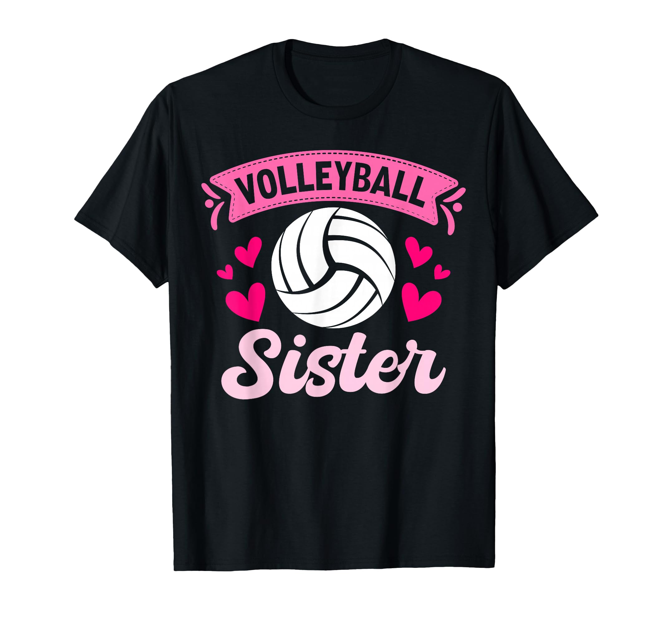 Volleyball Sister Heart T-Shirt - Custom Art Print Men Women - T-Shirt, Sweatshirt, Hoodie