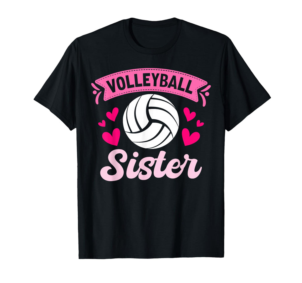 Volleyball Sister Heart T-Shirt - Graphic Print for Adults - T-Shirt, Sweatshirt, Hoodie