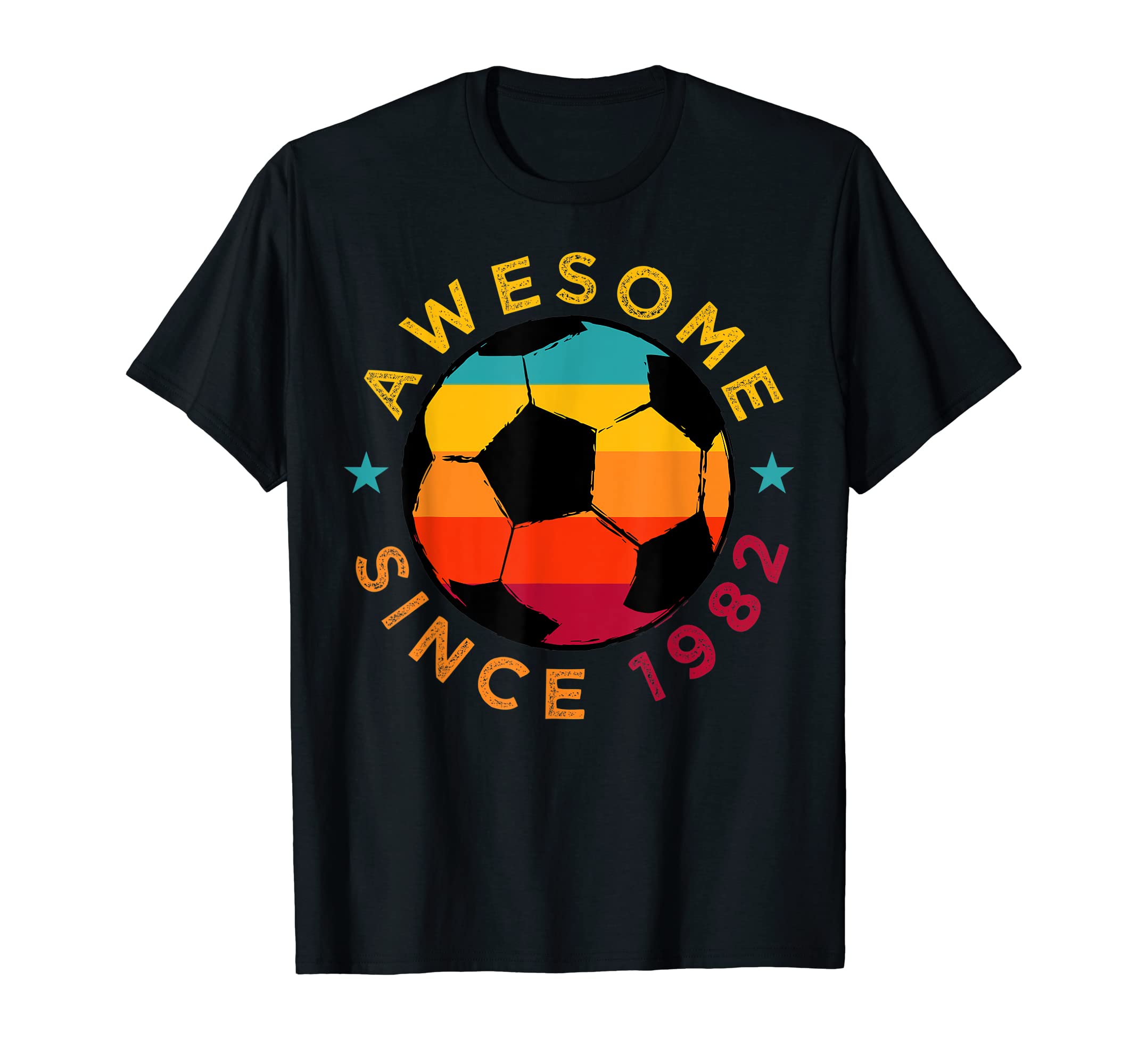 Awesome Since 1982 Soccer Birthday T-Shirt - Custom Art Print for Adults - T-Shirt, Sweatshirt, Hoodie