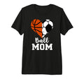 Ball Mom Heart Funny Soccer Basketball Mom T-Shirt - Graphic Print Unisex - T-Shirt, Sweatshirt, Hoodie