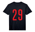 Number 29 Red Sports Team Varsity T-Shirt - Aesthetic Graphic Unisex - T-Shirt, Sweatshirt, Hoodie