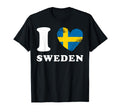 I Love Sweden Heart Flag Sweden T-Shirt - Unique Graphic Unisex - T-Shirt, Sweatshirt, Hoodie
