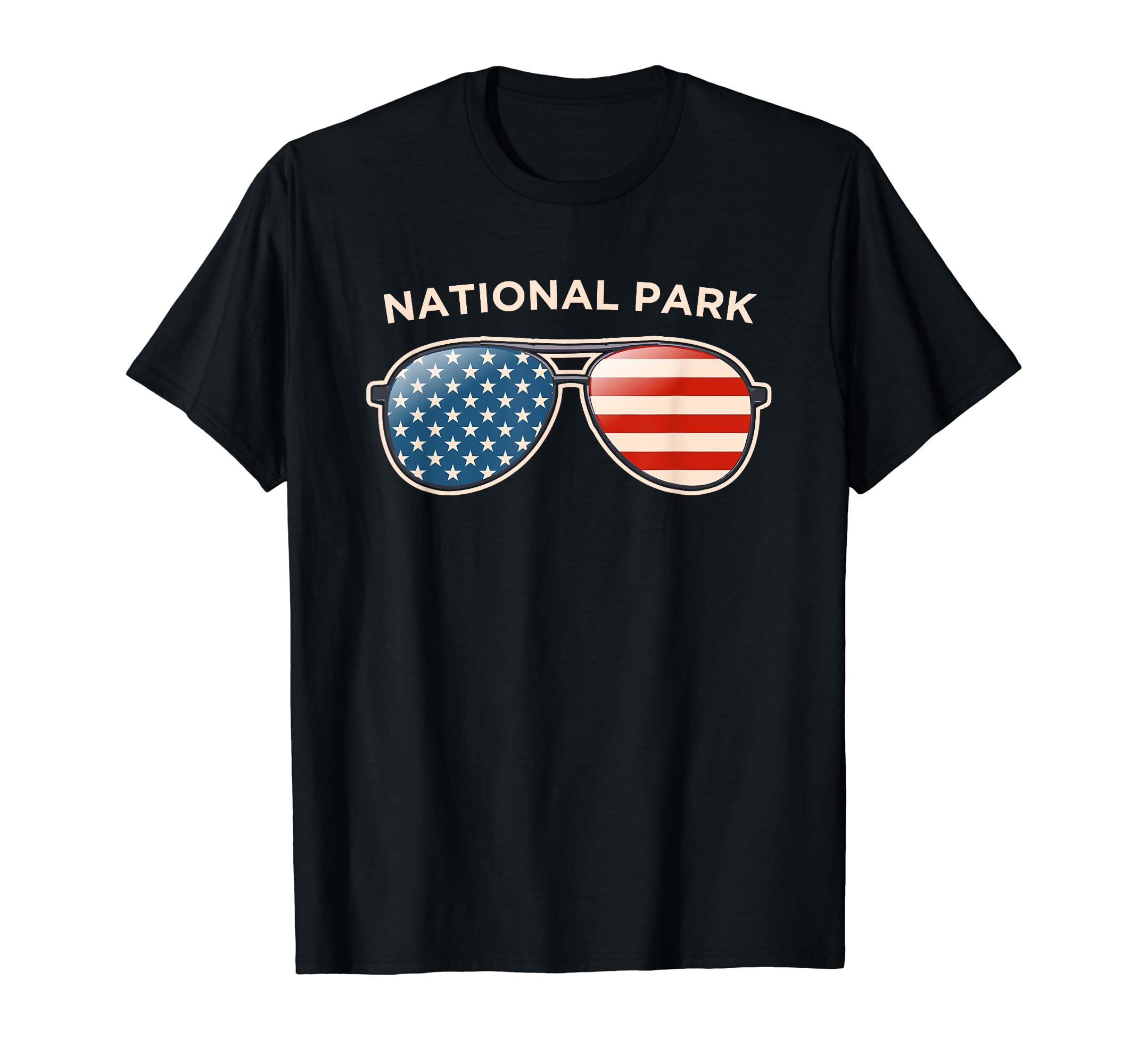National Park Nj Us Flag Sunglasses T-Shirt - Novelty Apparel Unisex - T-Shirt, Sweatshirt, Hoodie