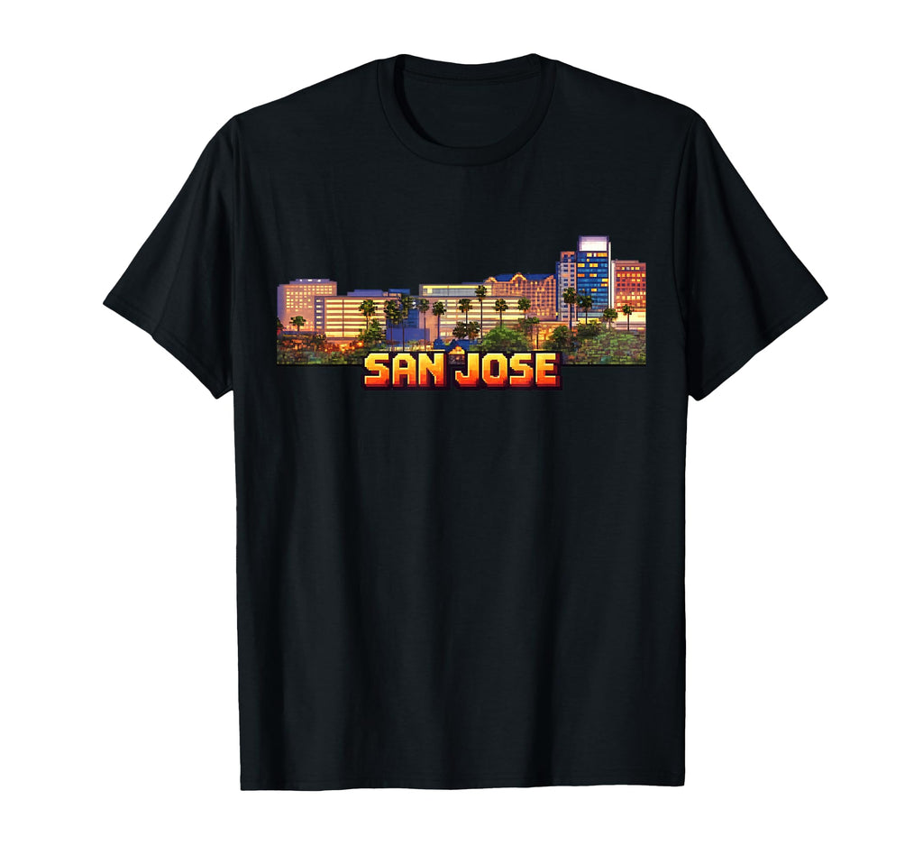 San Jose 8 Bit Video Arcade Gamer T-Shirt - Unique Graphic for Adults - T-Shirt, Sweatshirt, Hoodie