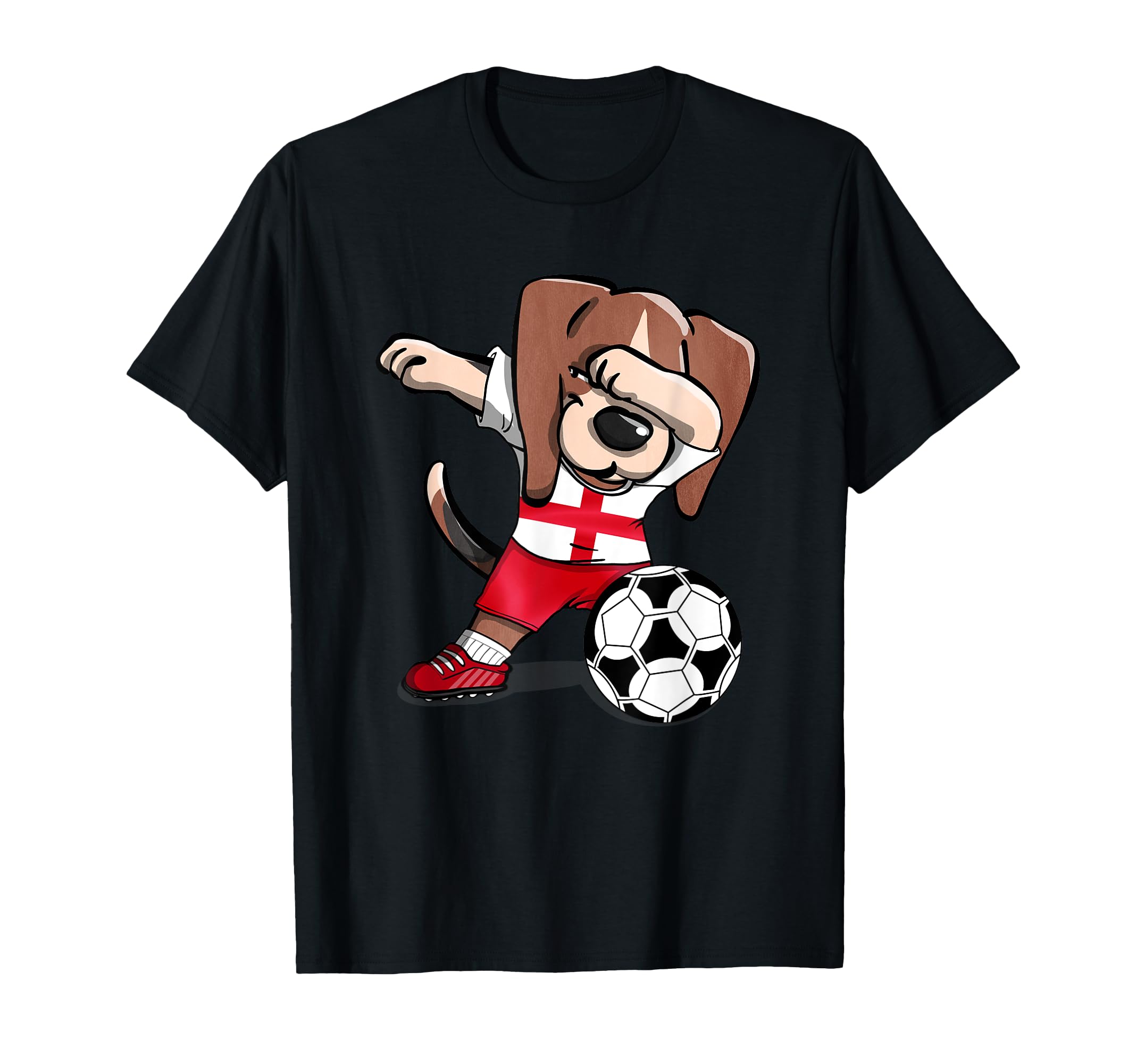 Dabbing Beagle Dog England Football T-Shirt - Fun Novelty Design Unisex - T-Shirt, Sweatshirt, Hoodie