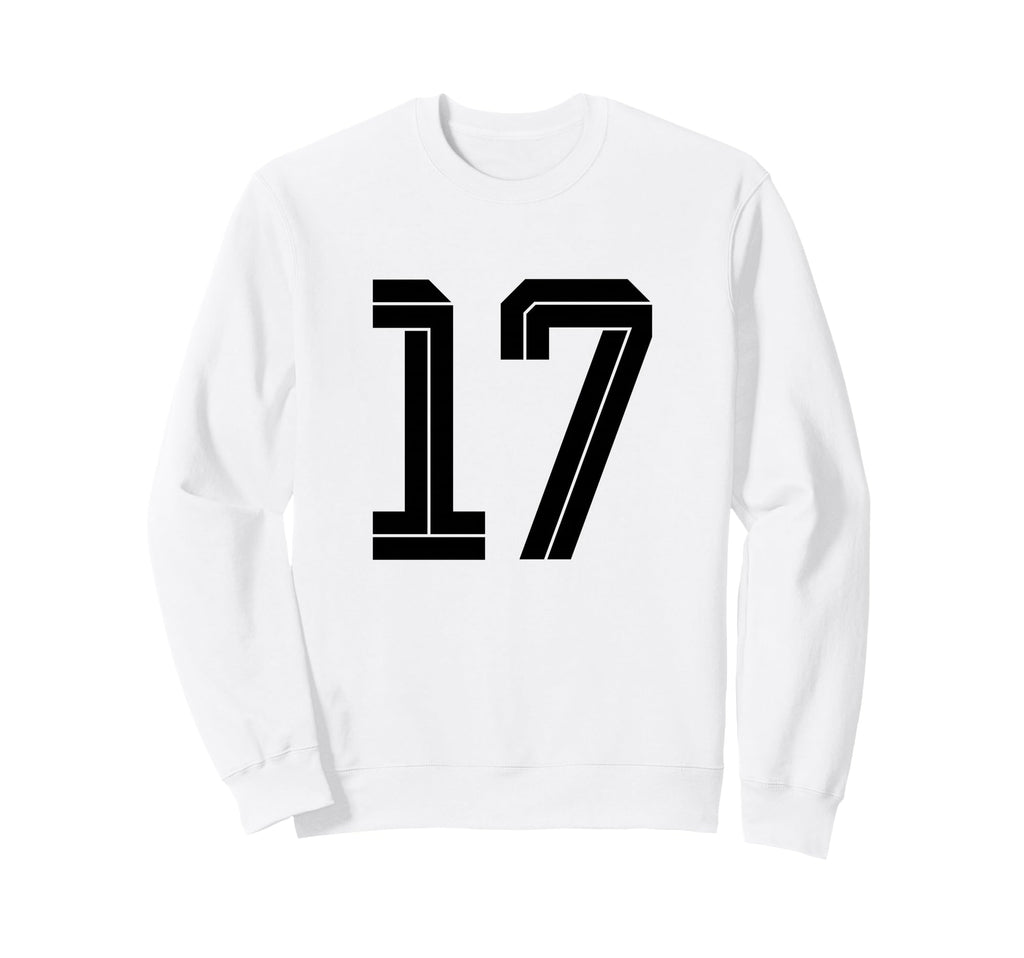 17 White Number 17 Sports Fan Sweatshirt - Casual Everyday Wear Unisex - T-Shirt, Sweatshirt, Hoodie