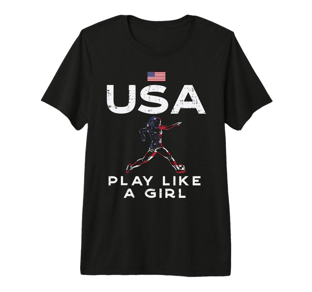 Usa Flag Play Like Soccer Football Player T-Shirt - Novelty Apparel Unisex - T-Shirt, Sweatshirt, Hoodie