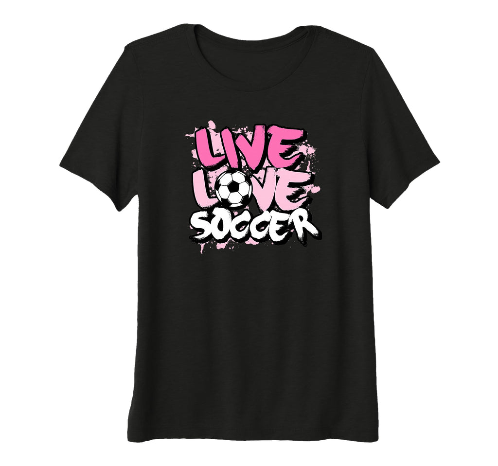 Womens Live Love Soccer Tri Blend T-Shirt - Aesthetic Graphic Men Women - T-Shirt, Sweatshirt, Hoodie
