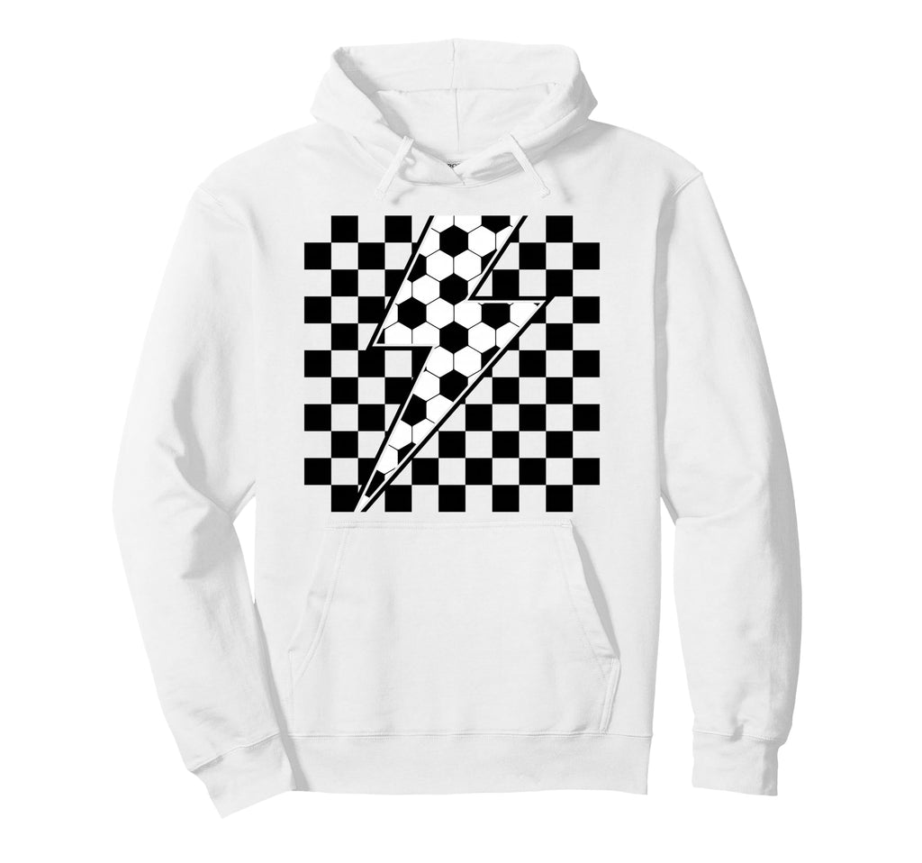 Lightning Bolt Checkered Aesthetic Hoodie - Fun Novelty Design for Adults - T-Shirt, Sweatshirt, Hoodie