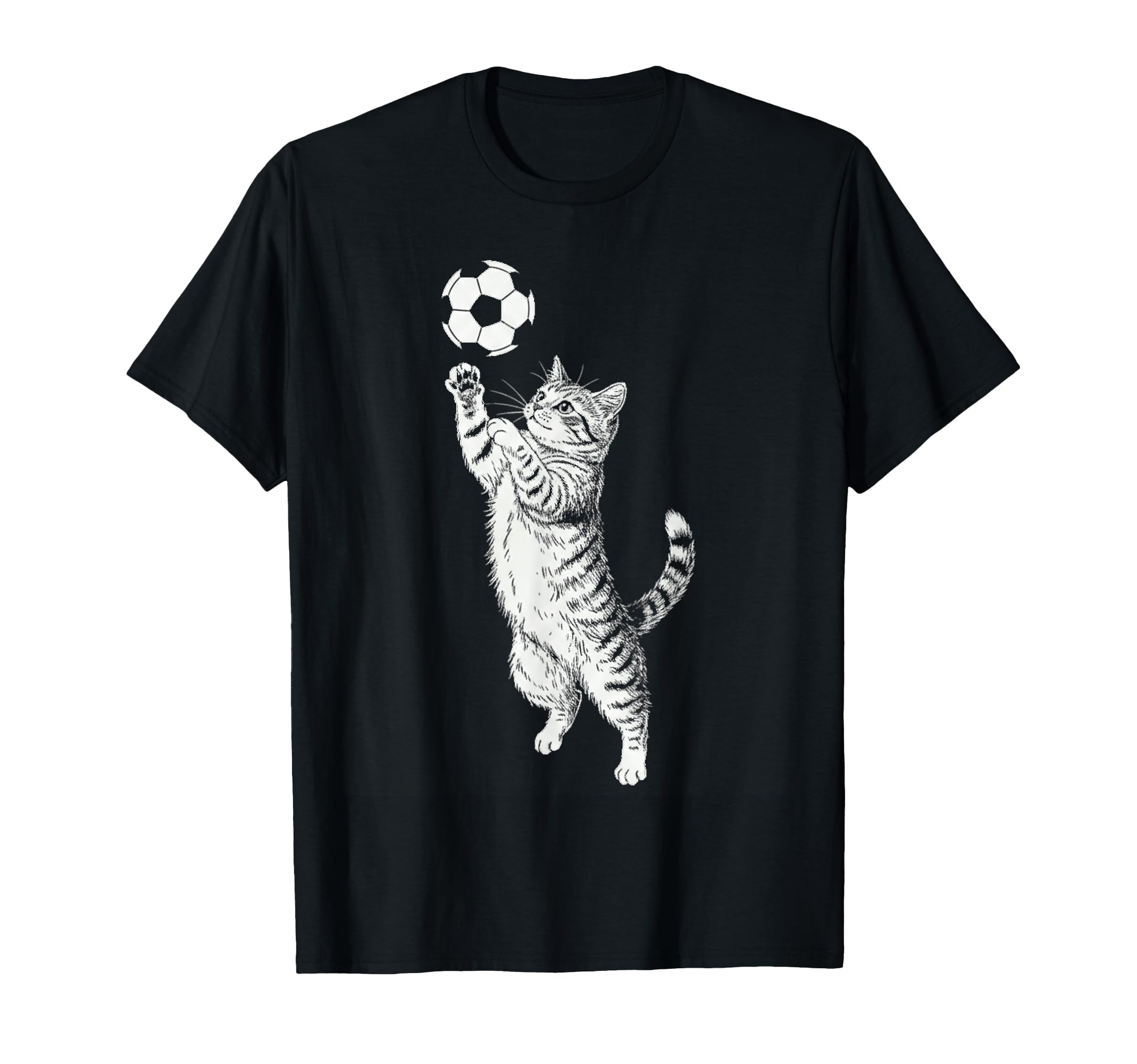 Black And White Tabby Cat Kitten Playing T-Shirt - Trendy Graphic Unisex - T-Shirt, Sweatshirt, Hoodie