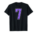 Purple Soccer Pattern Number 7 T-Shirt - Casual Everyday Wear Men Women - T-Shirt, Sweatshirt, Hoodie