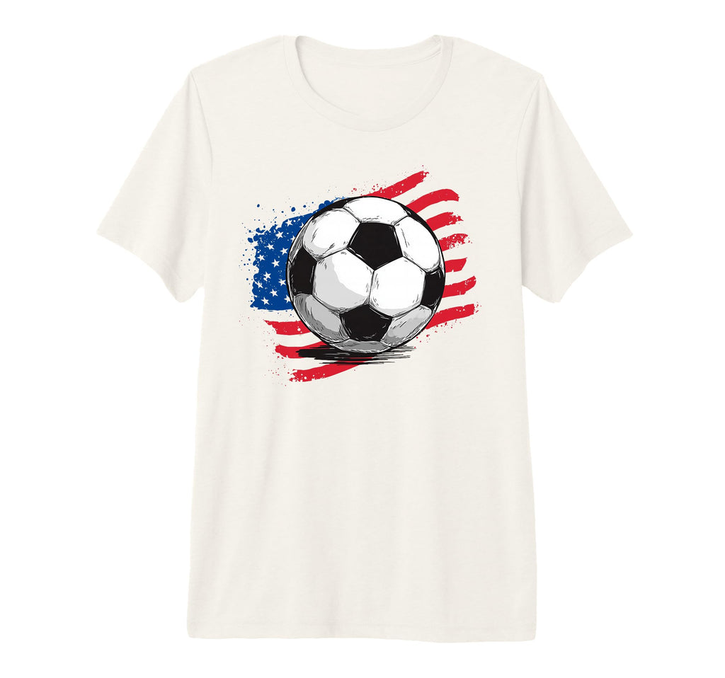 Soccer American Flag 4Th July T-Shirt - Fun Novelty Design for Adults - T-Shirt, Sweatshirt, Hoodie