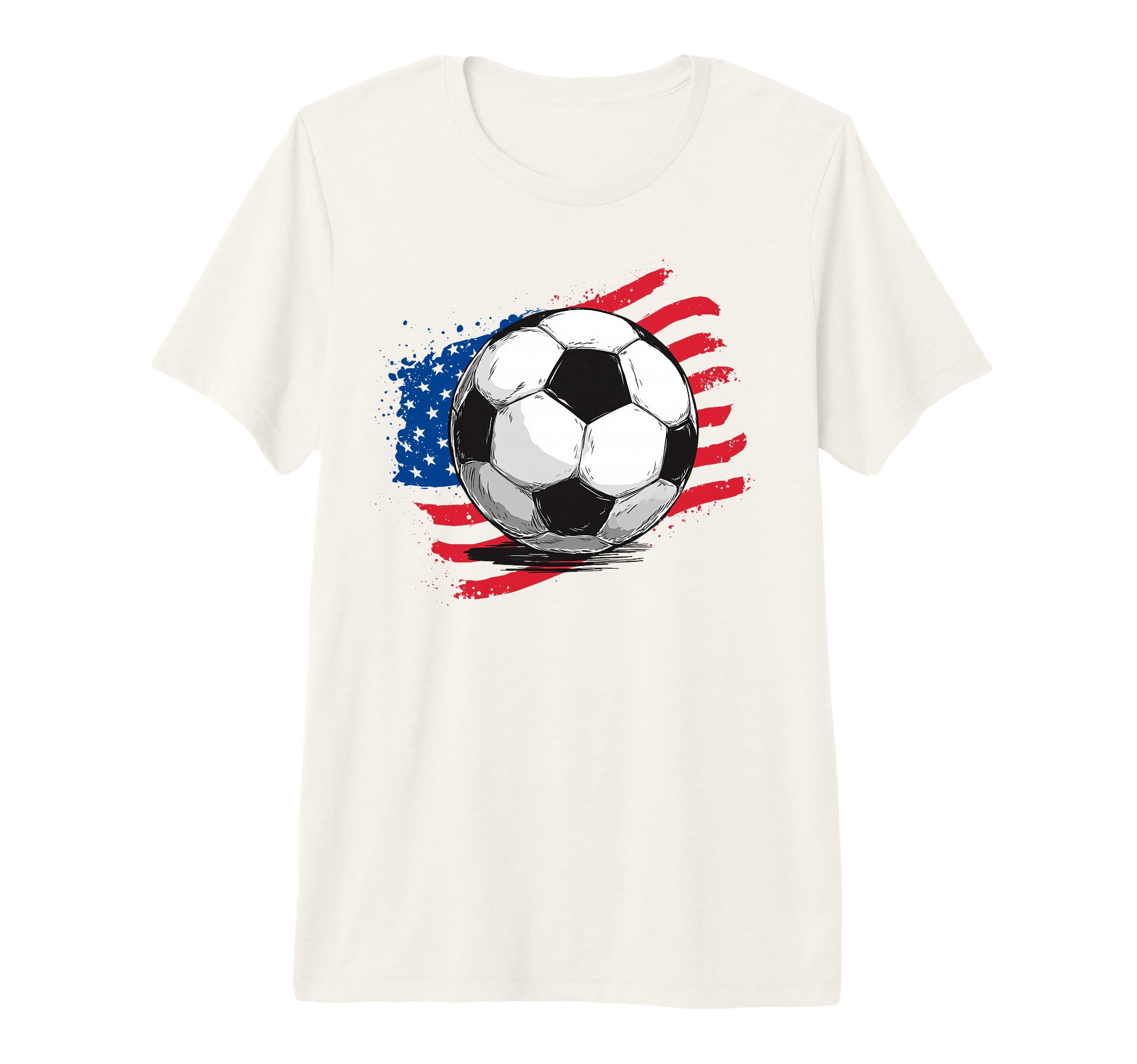 Soccer American Flag 4Th July T-Shirt - Fun Novelty Design for Adults - T-Shirt, Sweatshirt, Hoodie