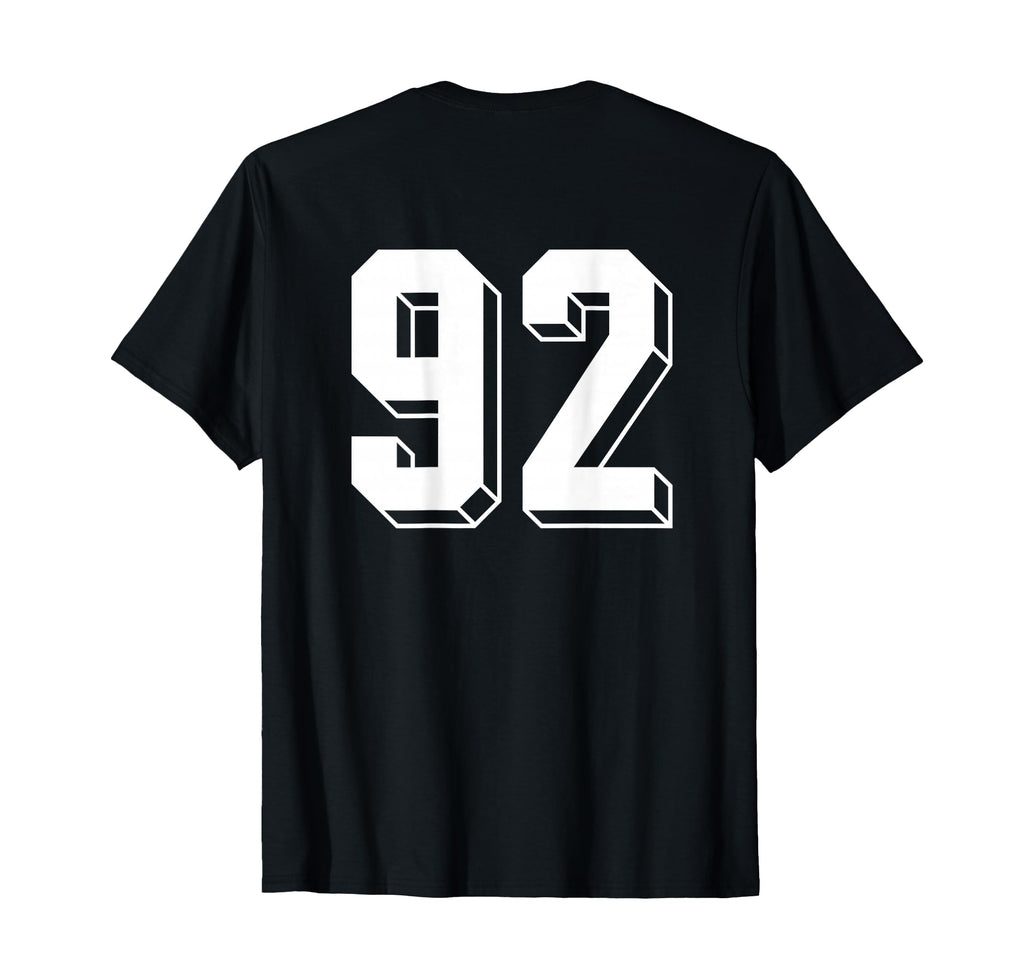 Number 92 Backside 80S 90S Team T-Shirt - Casual Everyday Wear Unisex - T-Shirt, Sweatshirt, Hoodie