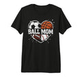 Mom Both Heart Soccer Baseball Sports T-Shirt - Fun Novelty Design Unisex - T-Shirt, Sweatshirt, Hoodie