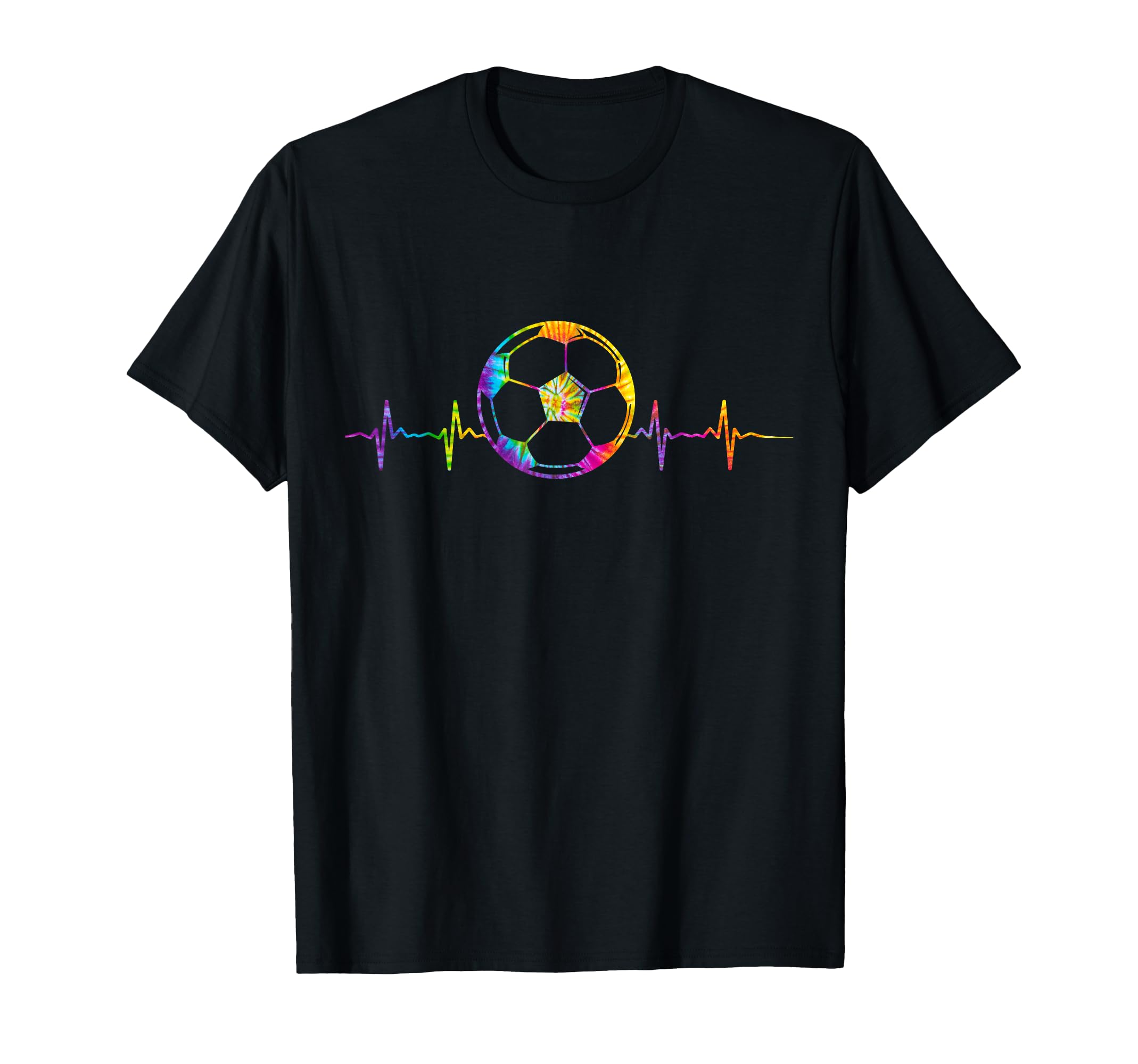 Soccer Heartbeat Tie Dye Teen Funny T-Shirt - Minimalist Print for Adults - T-Shirt, Sweatshirt, Hoodie