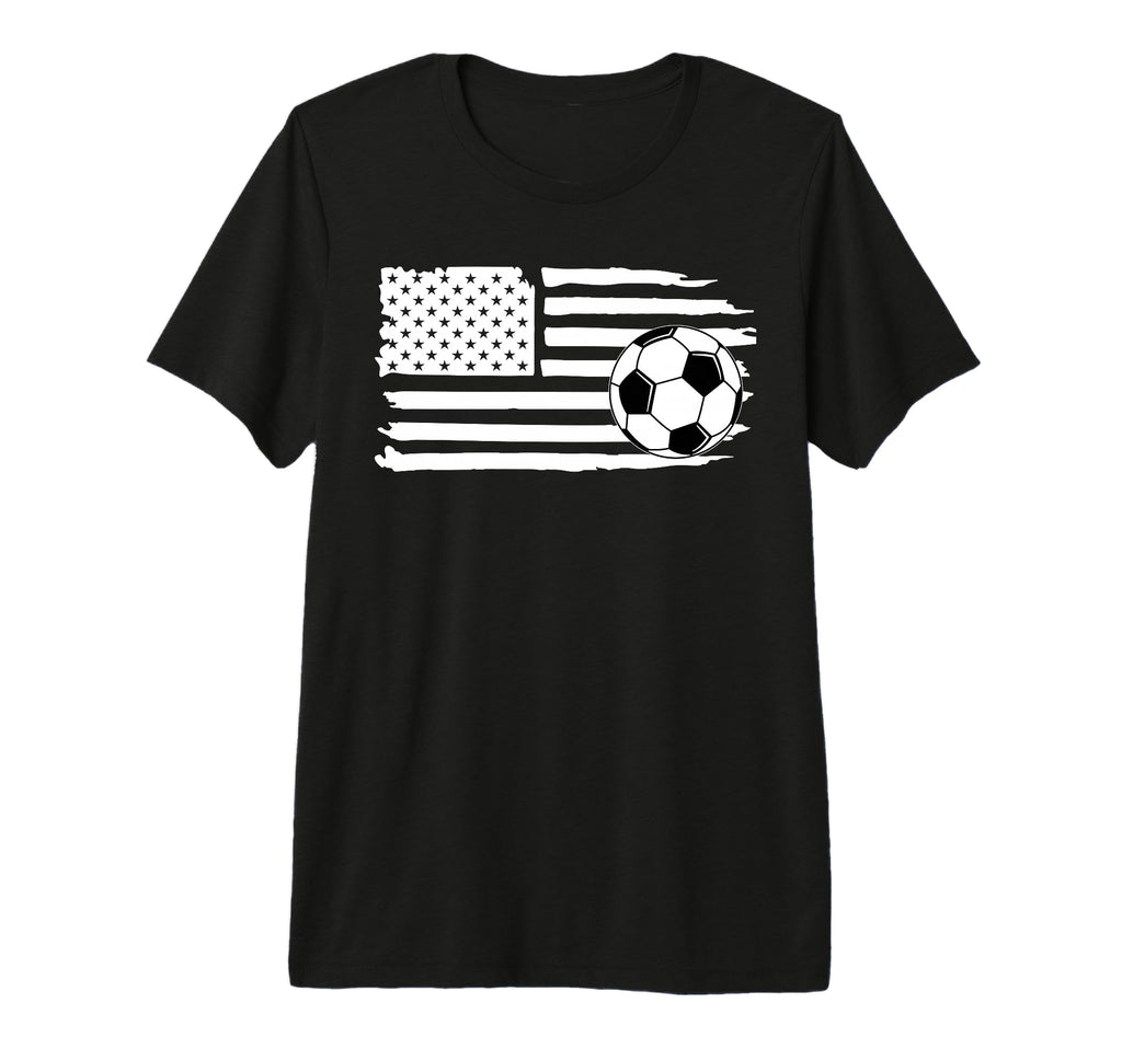 Distressed American Flag Soccer Ball T-Shirt - Trendy Graphic Men Women - T-Shirt, Sweatshirt, Hoodie