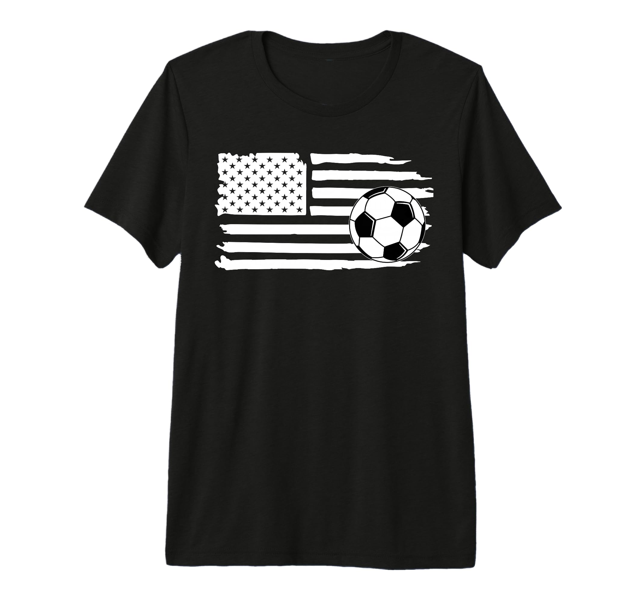 Distressed American Flag Soccer Ball T-Shirt - Trendy Graphic Men Women - T-Shirt, Sweatshirt, Hoodie