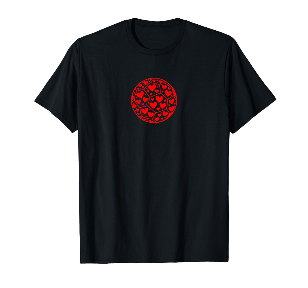 Valentines Day Heart Soccer Ball T-Shirt - Custom Art Print Men Women - T-Shirt, Sweatshirt, Hoodie