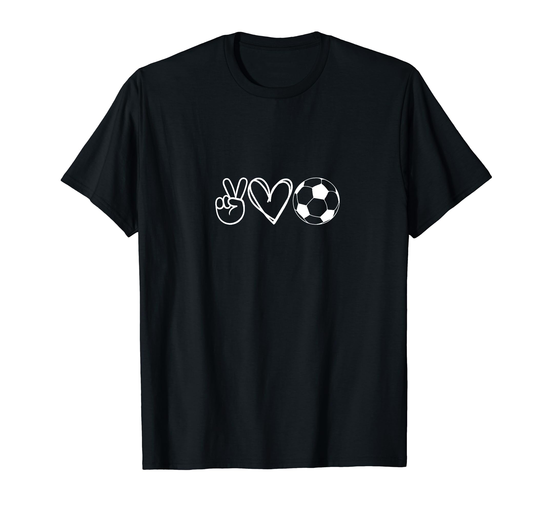 Peace Love And Soccer Football Lovers T-Shirt - Unique Graphic Unisex - T-Shirt, Sweatshirt, Hoodie