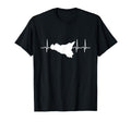 Sicilia Ekg Heartbeat Flag Sicily T-Shirt - Custom Art Print Men Women - T-Shirt, Sweatshirt, Hoodie