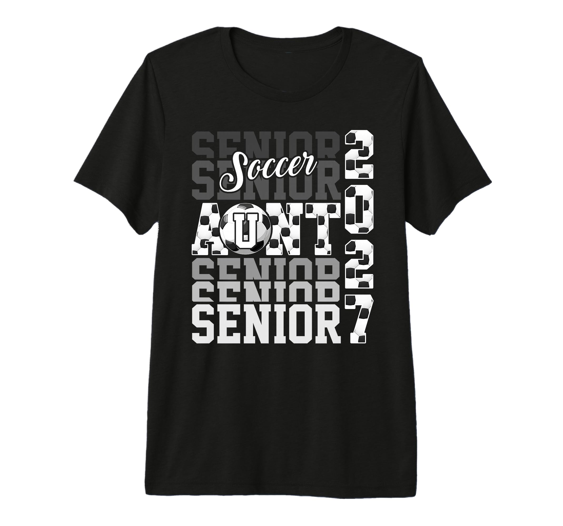 Senior 2027 Soccer Aunt Proud T-Shirt - Fun Novelty Design Men Women - T-Shirt, Sweatshirt, Hoodie