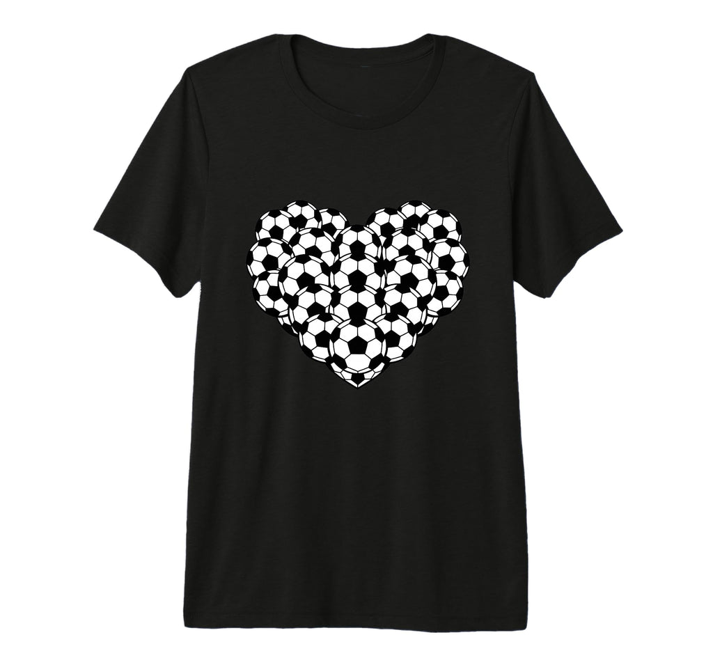 Heart Shaped Soccer Ball Pattern Tri T-Shirt - Unique Graphic for Adults - T-Shirt, Sweatshirt, Hoodie