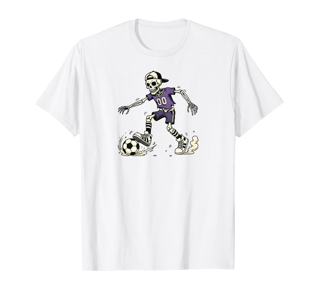 Soccer Skeleton Dribbling Legend T-Shirt - Fun Novelty Design Men Women - T-Shirt, Sweatshirt, Hoodie