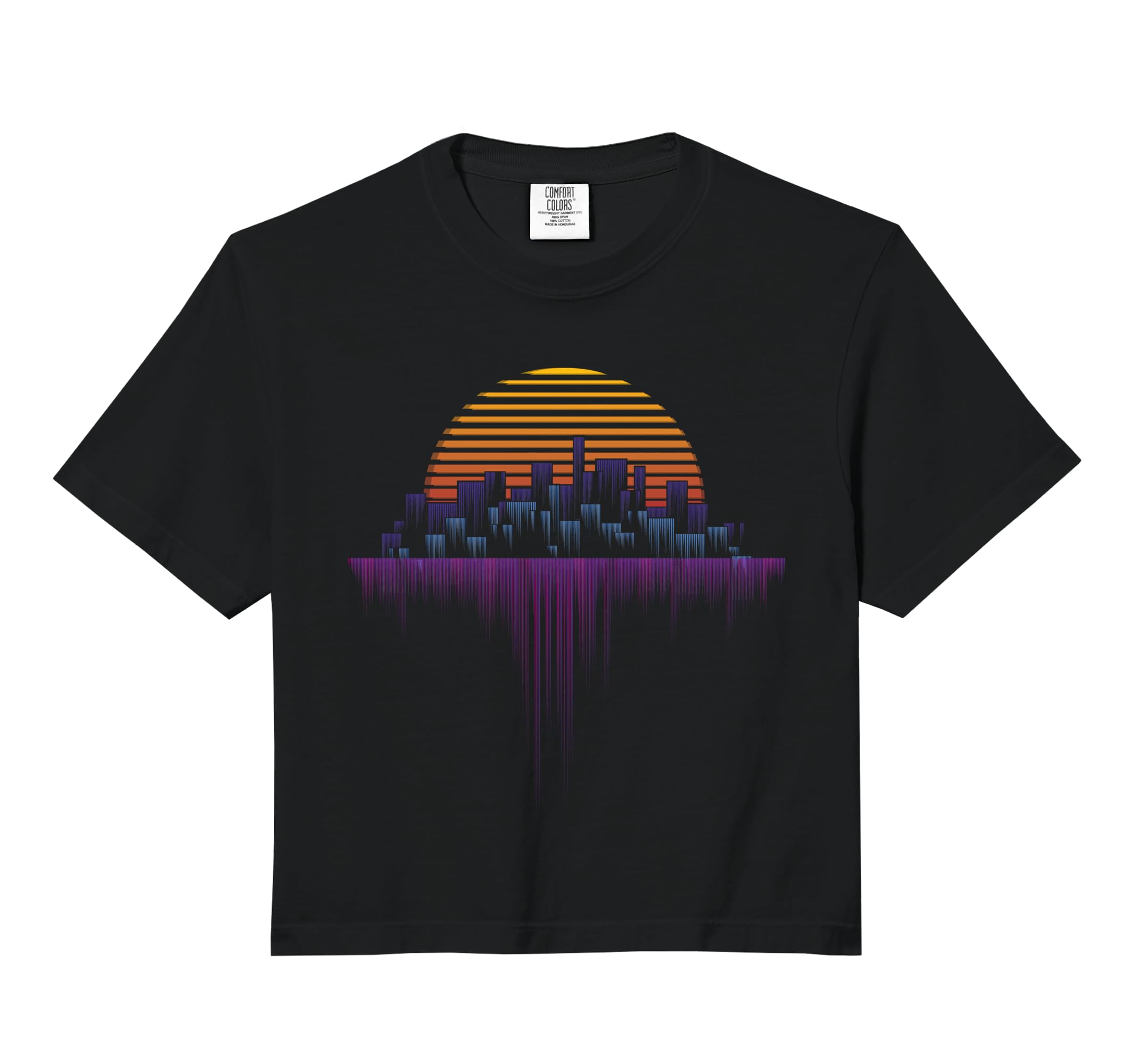 Synthwave Outrun Vaporwave City Sunset Hoodie - Graphic Print for Adults - T-Shirt, Sweatshirt, Hoodie