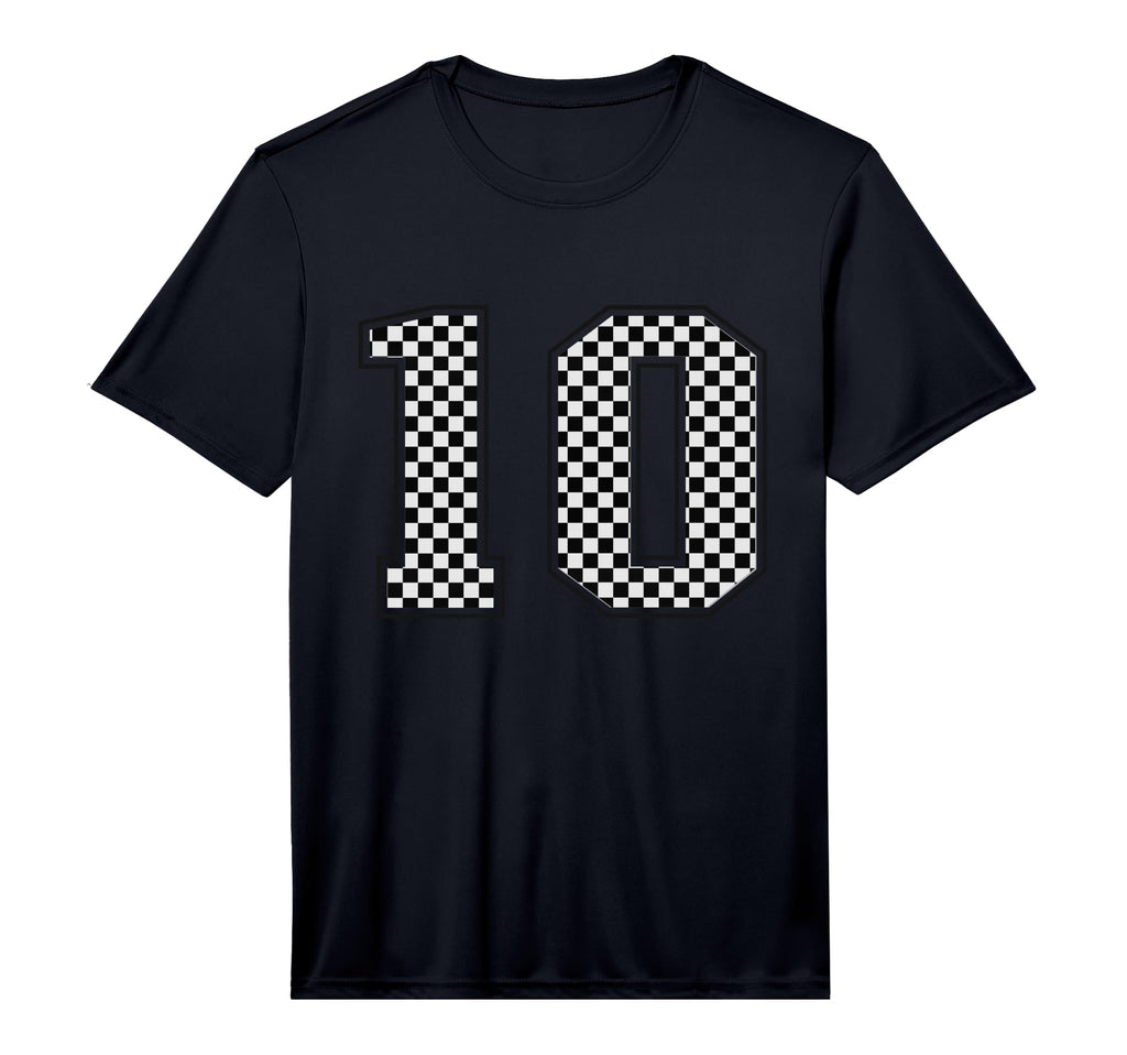 Number 10 Checkered Number T-Shirt - Casual Everyday Wear Unisex - T-Shirt, Sweatshirt, Hoodie