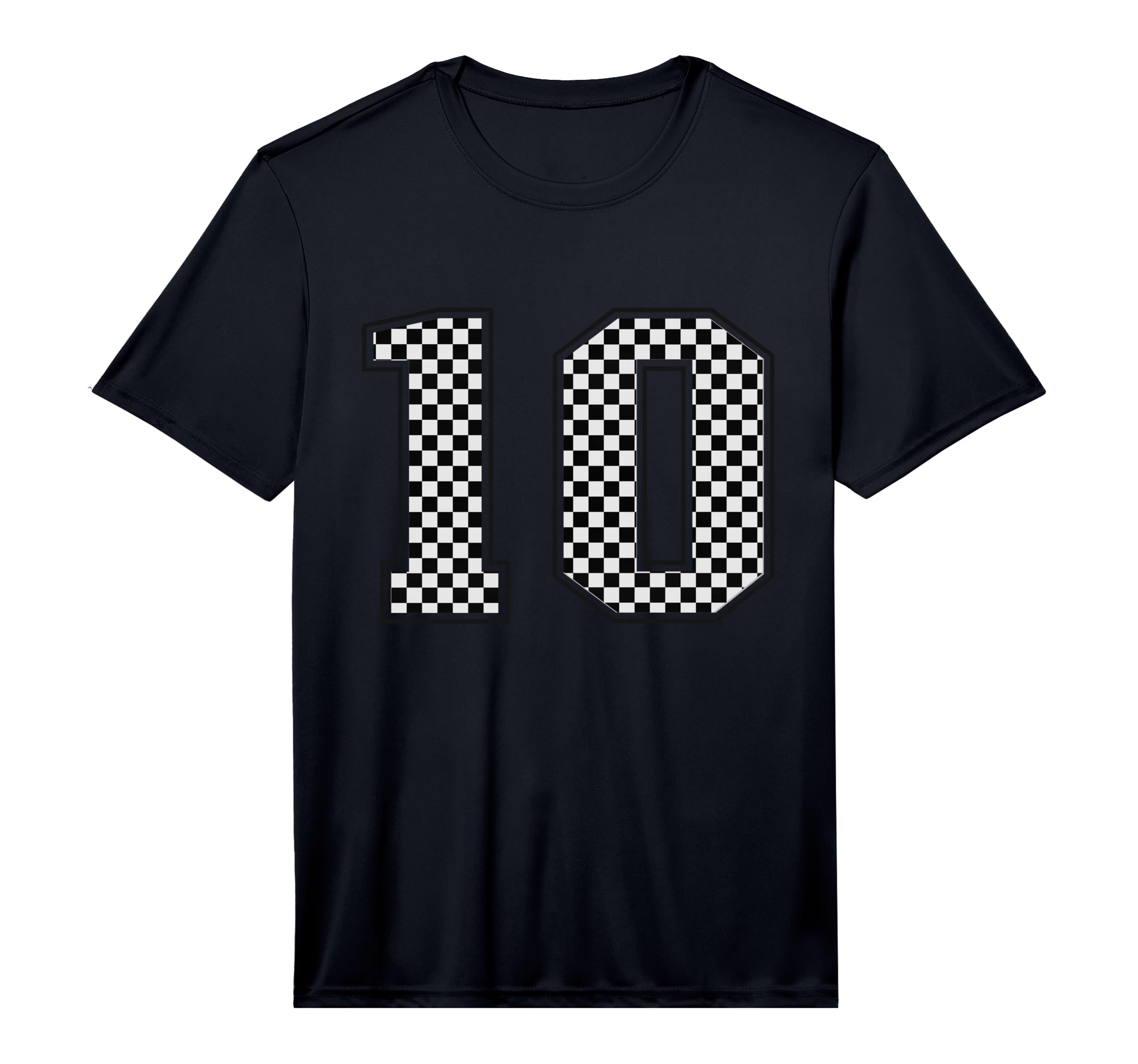 Number 10 Checkered Number T-Shirt - Casual Everyday Wear Unisex - T-Shirt, Sweatshirt, Hoodie
