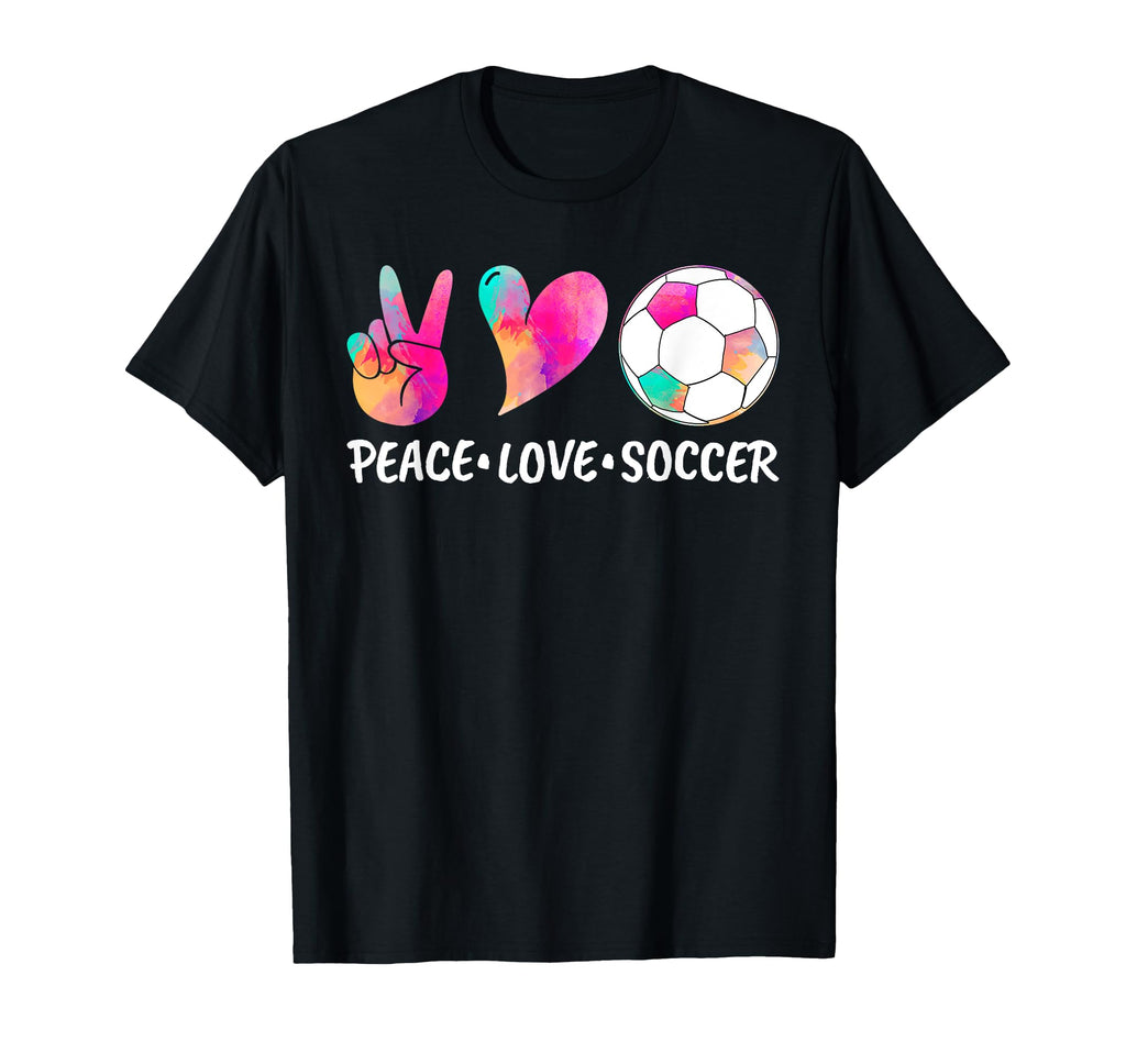 Soccer Tees Tie Dye Peace Love Soccer T-Shirt - Casual Everyday Wear Unisex - T-Shirt, Sweatshirt, Hoodie