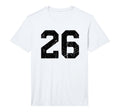 26 Distressed Black Sports Team Number T-Shirt - Novelty Apparel Unisex - T-Shirt, Sweatshirt, Hoodie