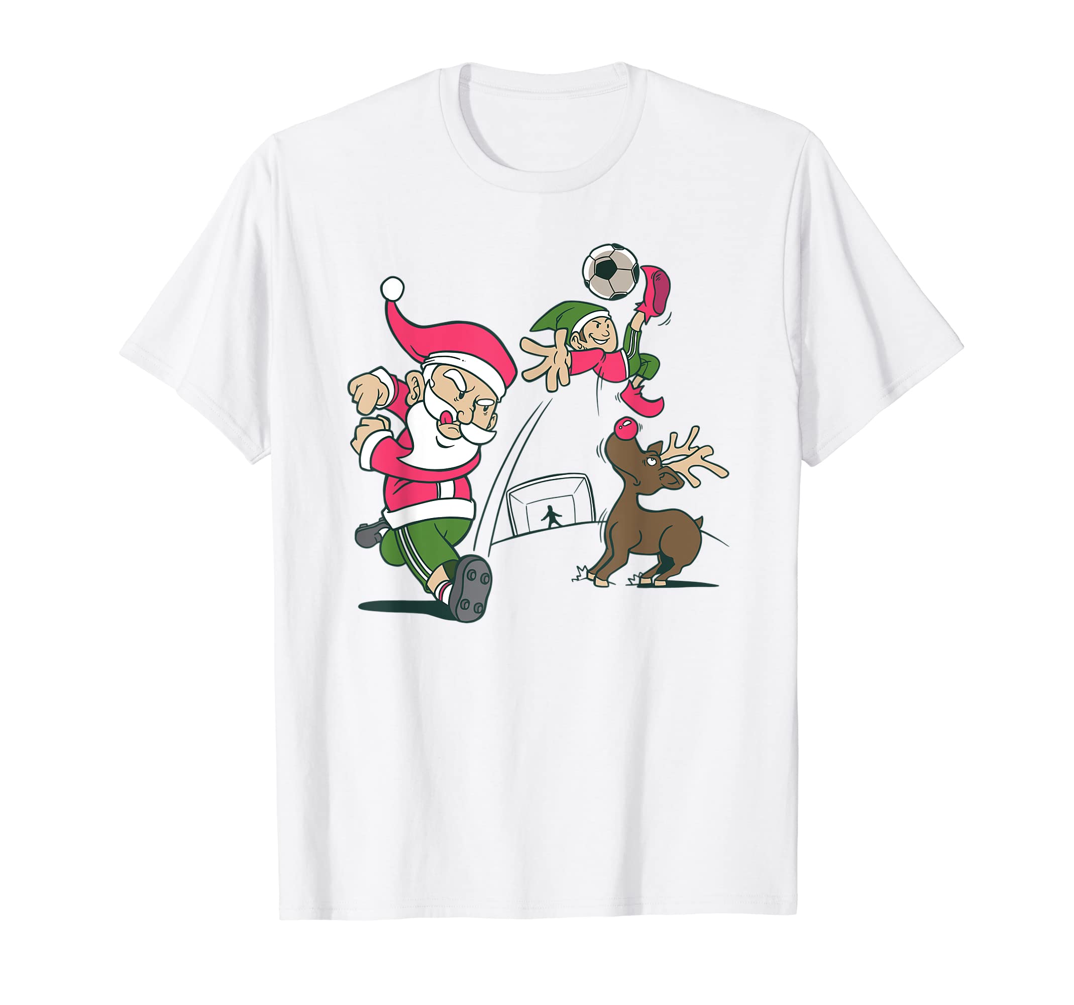 Santa Soccer Funny Elf And T-Shirt - Casual Everyday Wear for Adults - T-Shirt, Sweatshirt, Hoodie