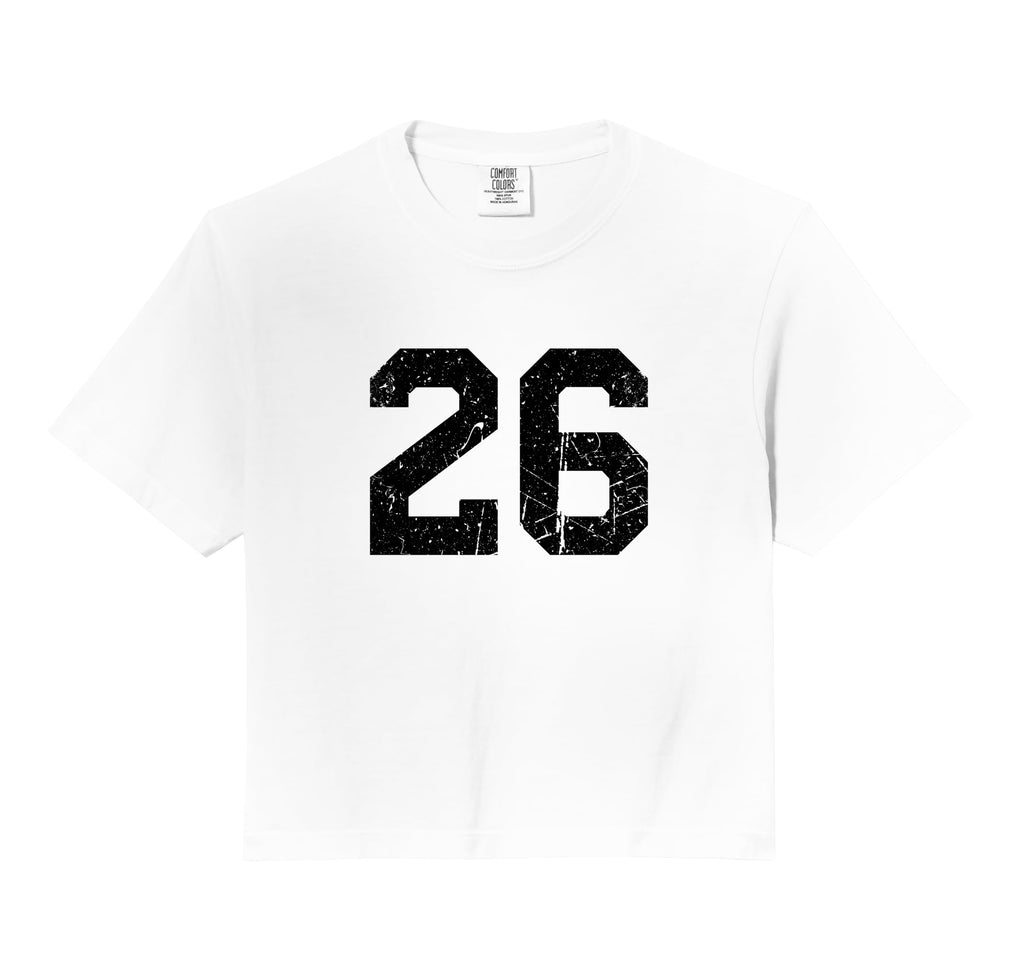 26 Distressed Black Sports Team Hoodie - Fun Novelty Design for Adults - T-Shirt, Sweatshirt, Hoodie