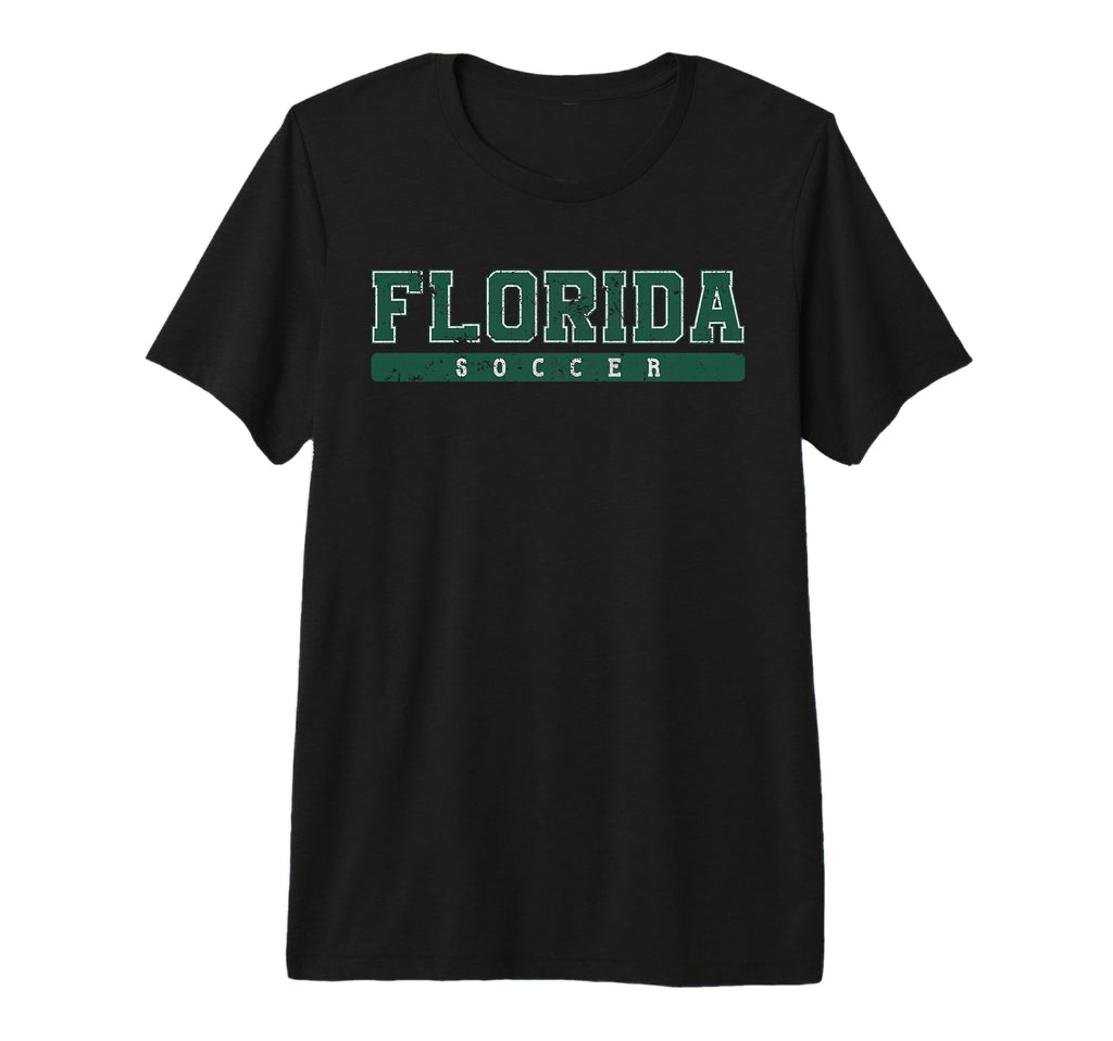 Florida Soccer Green Text Tri Blend T-Shirt - Custom Art Print for Adults - T-Shirt, Sweatshirt, Hoodie
