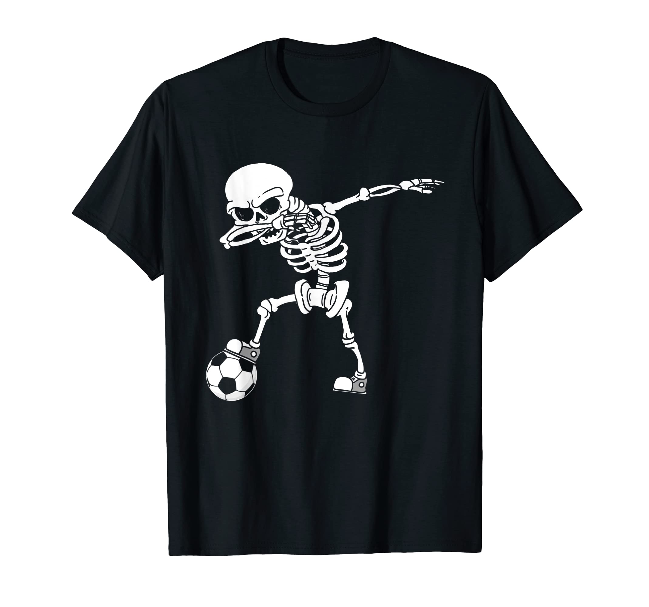 Dabbing Skeleton Soccer Halloween T-Shirt - Minimalist Print for Adults - T-Shirt, Sweatshirt, Hoodie
