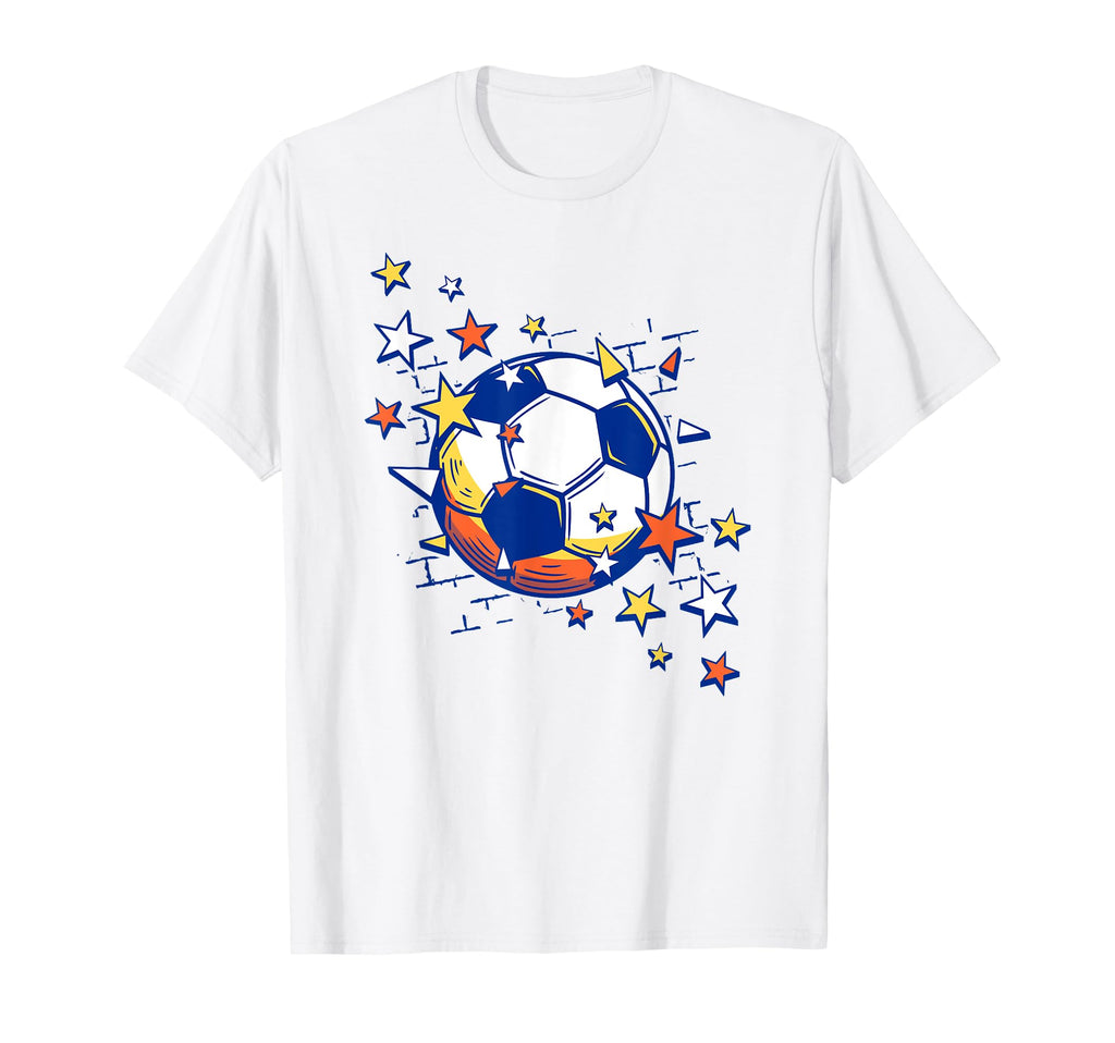 Trendy Soccer Ball From Stars Chest Logo T-Shirt - Streetwear Style Unisex - T-Shirt, Sweatshirt, Hoodie