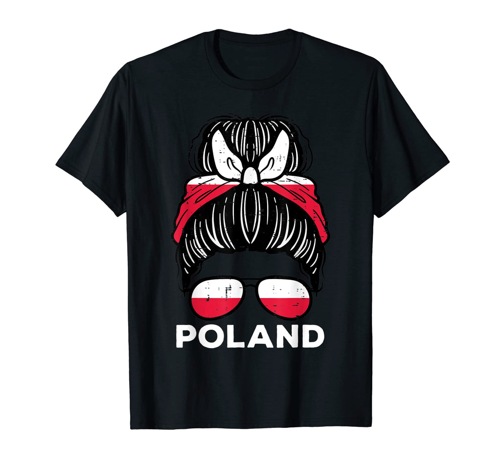 Poland Flag Polish Hairbun Football T-Shirt - Novelty Apparel Men Women - T-Shirt, Sweatshirt, Hoodie