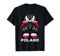 Poland Flag Polish Hairbun Football T-Shirt - Novelty Apparel Men Women - T-Shirt, Sweatshirt, Hoodie