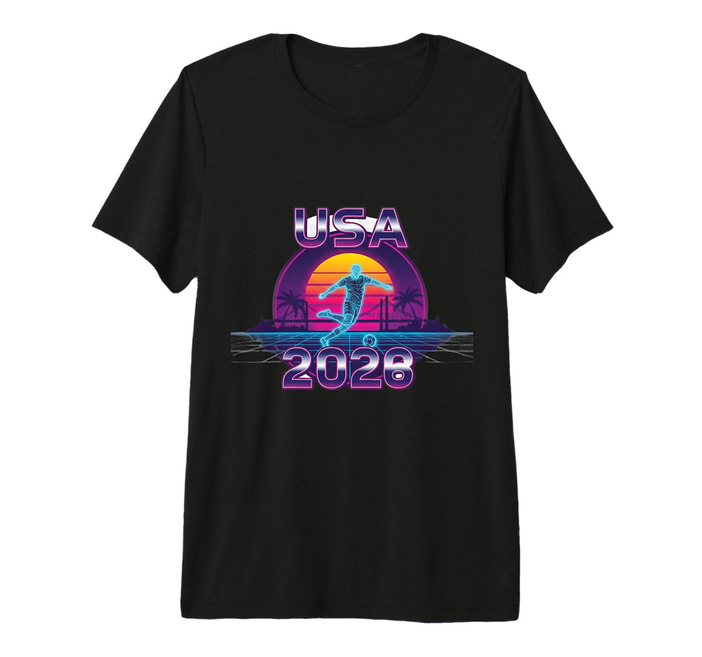 Outrun 80S Soccer Player Synthwave T-Shirt - Minimalist Print Men Women - T-Shirt, Sweatshirt, Hoodie