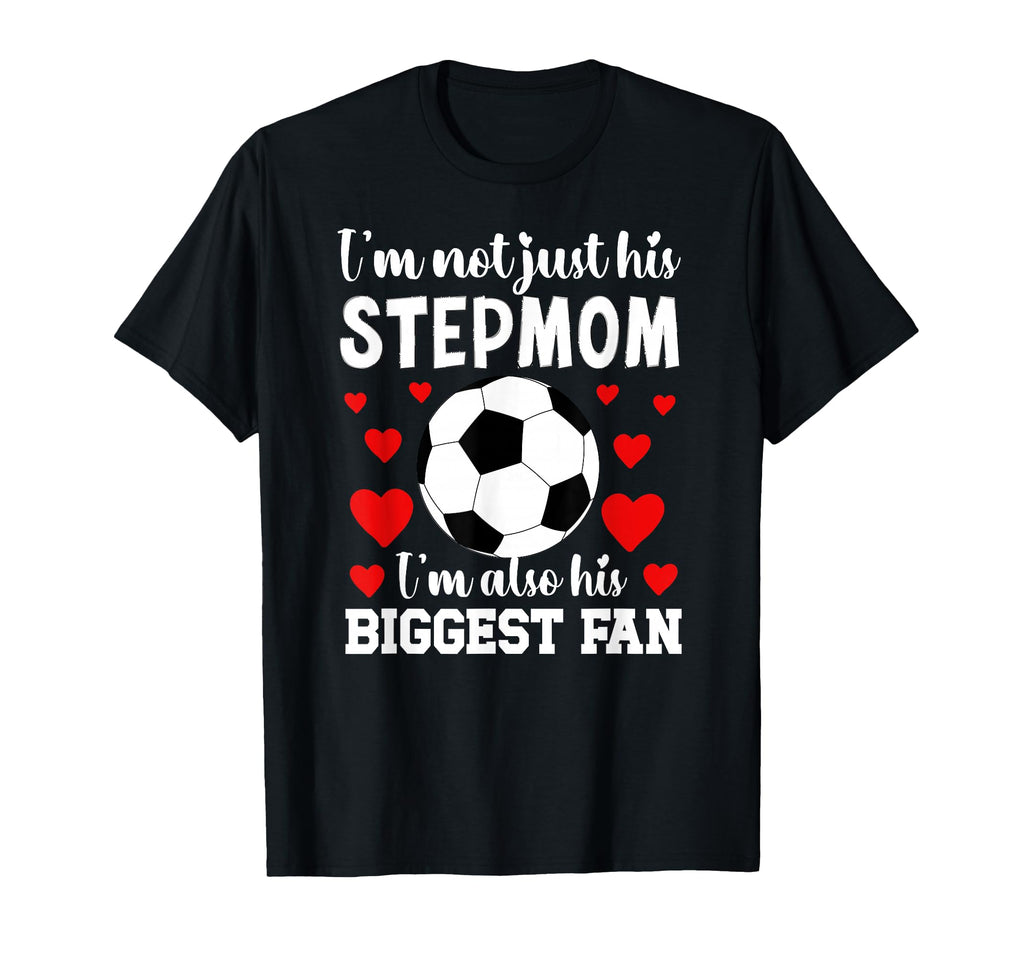 Biggest Fan Soccer Stepmom Soccer T-Shirt - Minimalist Print for Adults - T-Shirt, Sweatshirt, Hoodie