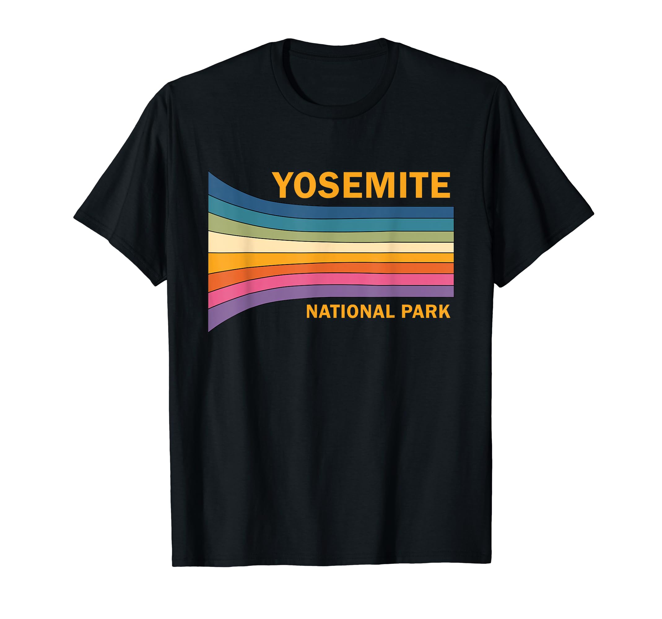 70S Yosemite National Park T-Shirt - Custom Art Print Unisex - T-Shirt, Sweatshirt, Hoodie