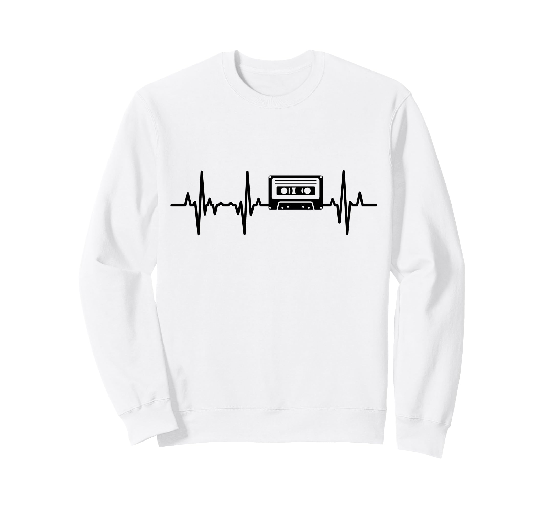 80S Cassette Tape Heartbeat Sweatshirt - Unique Graphic Men Women - T-Shirt, Sweatshirt, Hoodie