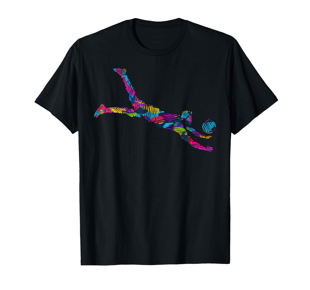 Colorful Soccer Goalie Splash Art T-Shirt - Graphic Print for Adults - T-Shirt, Sweatshirt, Hoodie