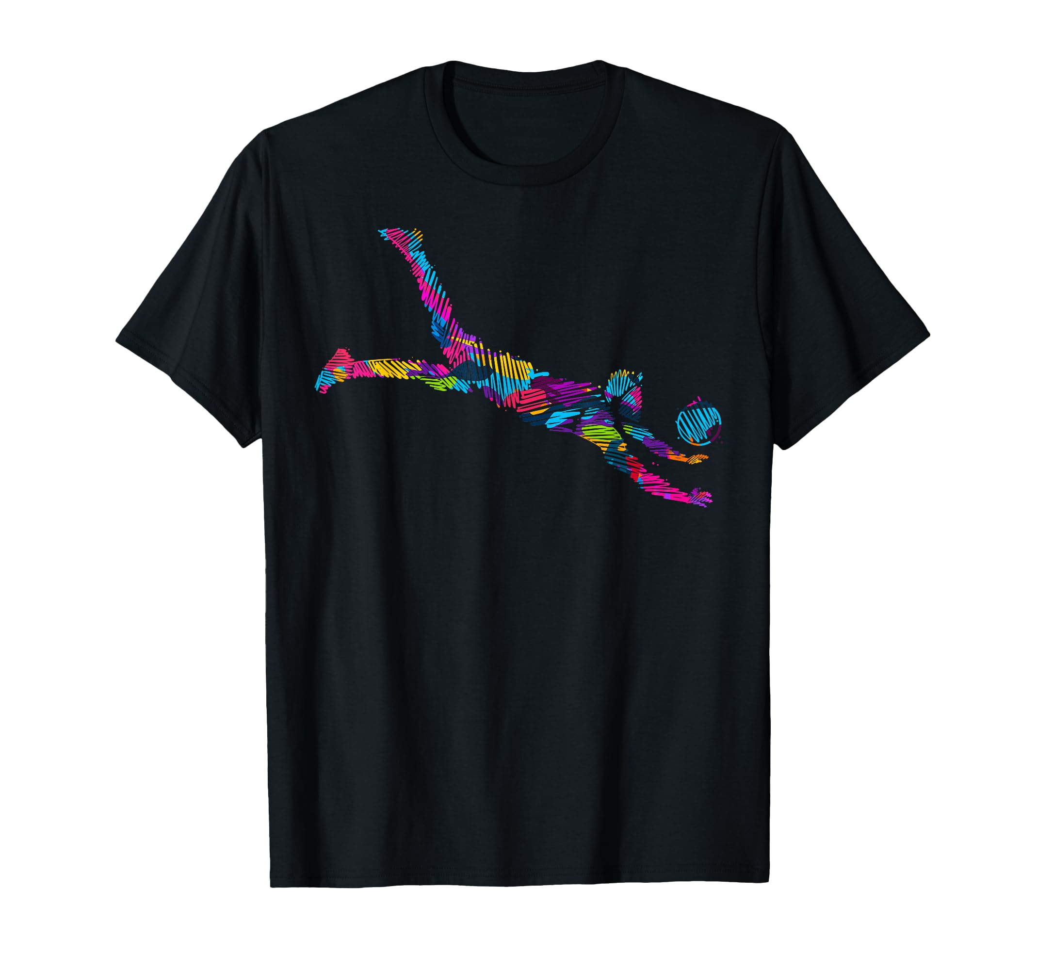 Colorful Soccer Goalie Splash Art T-Shirt - Graphic Print for Adults - T-Shirt, Sweatshirt, Hoodie