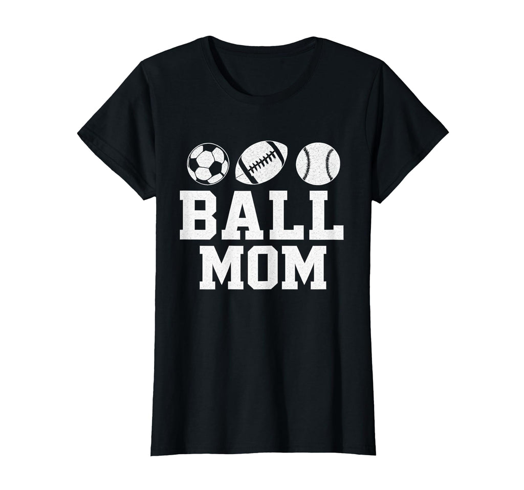 Ball Mom Soccer Football Baseball Mom Both T-Shirt - Unique Graphic Unisex - T-Shirt, Sweatshirt, Hoodie
