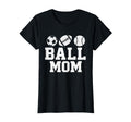 Ball Mom Soccer Football Baseball Mom Both T-Shirt - Unique Graphic Unisex - T-Shirt, Sweatshirt, Hoodie